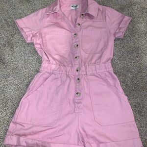 Show Me Your MuMu Pink Button-Up Romper